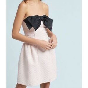 Eva Franco pink cocktail dress with black bow NWT